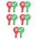 10St Klassikale Stemtools Antwoordborden Plastic Rood & Multi 7