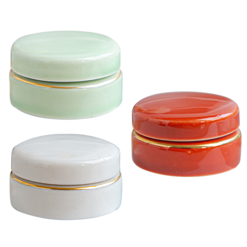 6St Keramische Opslagpotten In Diverse Kleuren Voor Cosmetica-image