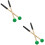 2Paren Professionele Groene Marimba En Tong Drum Performance Mallets 7
