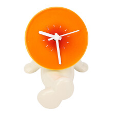 Ceramic Sunset Table Clock with Cute Figurine – 11.5x12.5cm Desktop Ornament