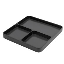 Bandeja para tornillos RC de 3 compartimentos, aleación de aluminio, negro