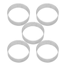 16-Pack 6cm Ronde Taartringen Dessert Roestvrijstalen Perforatie Fruittaart Cake Mousse Mal Keuken Bakvorm Ring