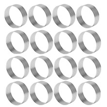 16Pack 6cm Circular Tart Rings Dessert Stainless Steel Perforation Fruit Pie Cake Mousse Mold Kitchen Baking Mould Ring