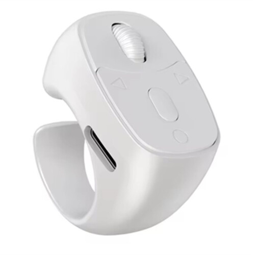 Mouse con Telecomando BT 5.3, per Sfogliare e Girare Video, Mouse Ad  con Punta Delle , Telecomando, Bianco