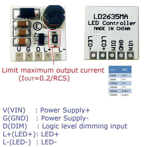 20Pcs LD2635MA DC5-27V Step-Down HB LED Driver Module Adjustable PWM Controller - Buck Constant Current Converter 1