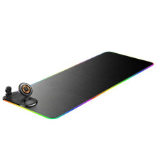 Tappetino per Mouse con Ricarica Wireless 3 In 1 da 15 W, Tappetino da Scrivania Personalizzato, Tappetino da Gioco Luminoso Fantasy, Tappetino per