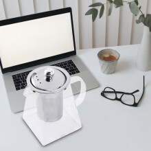 Vierkante Glazen Theepot met Zetgroep, 550 Ml Borosilicaattheepot met Zeef, Heldere Bladtheepotten voor Losse Thee