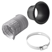 1 Set Turbo Luft Ansaugen Rohr Turbinen Trichter Kit für die Vordere StoßStange Des Autos Auto Turbo Luft Ansaugen Rohr Kit im Kohle Faser Stil