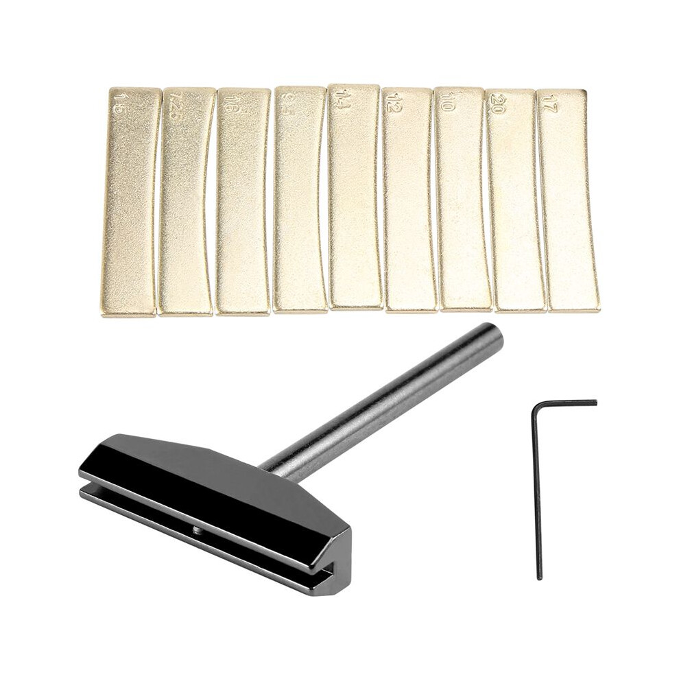 Luthier Tools Set Guitar Bass Fret Press Caul Fingerboard Pressing Tool + 9Pcs Brass Radian Fret Inserts With Hex Wrench 6031718462495