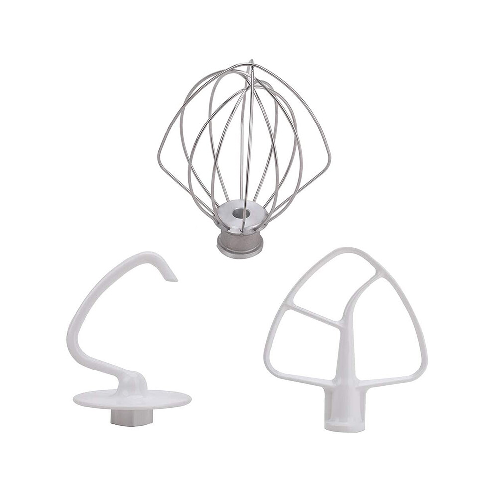 K45DH Dough Hook K45B Coated Flat Beater K45WW Wire Whip Fit for Stand Mixer with 4.5Qt 5 Qt Bowl for Kitchen Aid