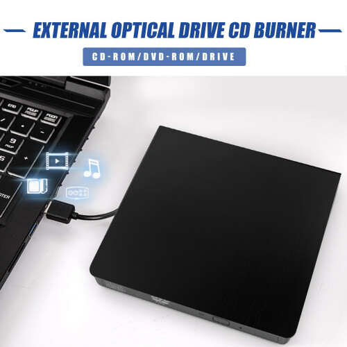 USB 2.0 Portable External Ultra Speed CD-ROM DVD Player Drive Support for Laptop PC Desktop 2