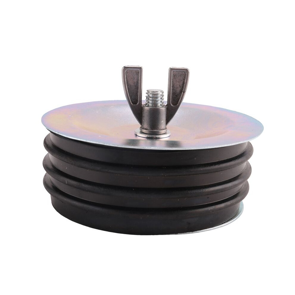 4In Steel Mechanical Test Plug,Sturdy Sewer Cleanout Cap With Galvanized Screw And Wing Nut Fit For Most Pipe Sink Pool 4711764443205