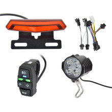 24-48V Multifunctional E-Bike Headlight Turn Signal Rear Light with  S M Plug forEbike Accessories