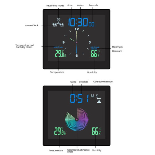 Bathroom Waterproof Wall Clock Shower Clocks Timer Digital Electronic Wall Clock Kitchen Washroom  White 2