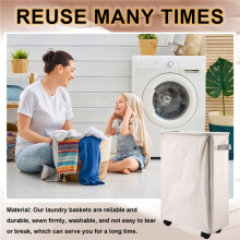 Laundry Basket with Wheels Yoga Mat Storage Basket Multifunctional Foldable Waterproof Dirty Clothes Storage Bag