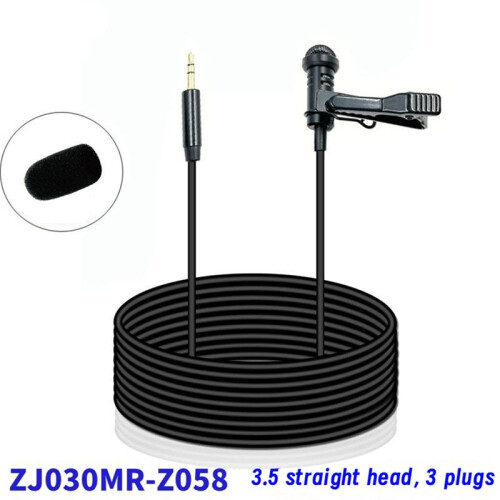 Microfono Lavalier da 3,5 mm Microfono Lavalier Clip- Microfoni con Foro per Asola Esterna per Microfono per  1,5 M 1