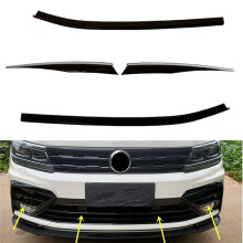 Car Glossy Black Under Front Center Grille Grill Moulding Strips Fog Light Cover Trim for   Rline 2017-2021