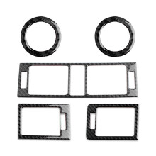 5 StüCke Carbon Fiber Interior Center Console Dashboard Air Vent Outlet Cover Trim für C-Klasse W204 2007-2013