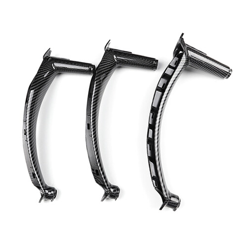 4PCS Car Interior Window Lift  Panel Door Handle Pull Cover Trim for- E70 E71 E72 X5 X6 2007-2014 Carbon Fiber 1