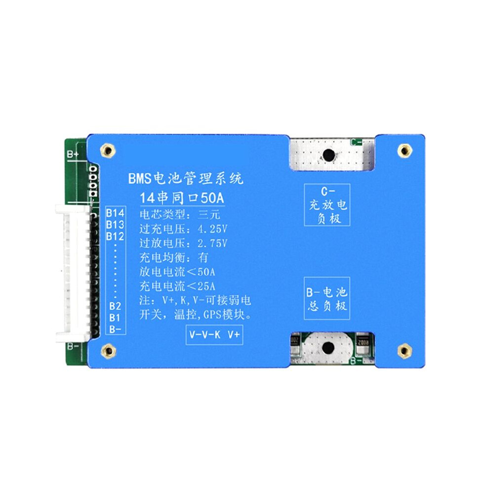 14S 50A Ternary Lithium Battery Protection Board 52V Charge And Discharge With Voltage Balance Bms Function For E-Bike 6032310090284
