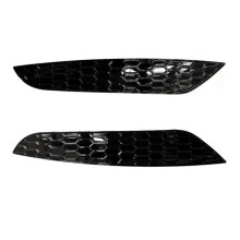 1Pair Rear Bar Honeycomb Tail Fog Light Cover Trim Styling for 6 Rear Bumper Reflector Strips Sticker Glossy