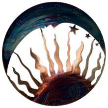 Elegant Sun and Moon Wall Art Metal Decor Eye Catching Sculpture Beautifully Festive Decoration Fine Craftsmanship Metal