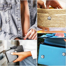 30PCS Magnetic Buttons, 14 mm/18 mm Magnetic Buttons for Bags, Silver Metal Magnetic Buttons, Plum Press Studs