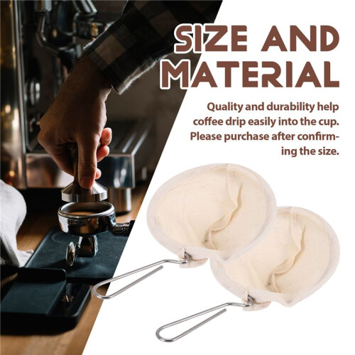 4Pcs Flannel Cloth Coffee Filter Strainers Reusable Coffee Dripper with Handle Handmade Coffee Accessories for Home Use 2
