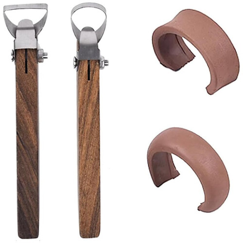 2 PCS Sculpture Scraper Clay Extruder Tool Pottery Carving Tool Shape Tool Teacup Mug Handle Clay Cutter 1