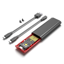M2 SSD NVME Enclosure M.2 to USB 3.1 SSD Box Case for M.2 PCIe NVMe M Key 2230/2242/2260/2280 Tool Free Adapter, Black