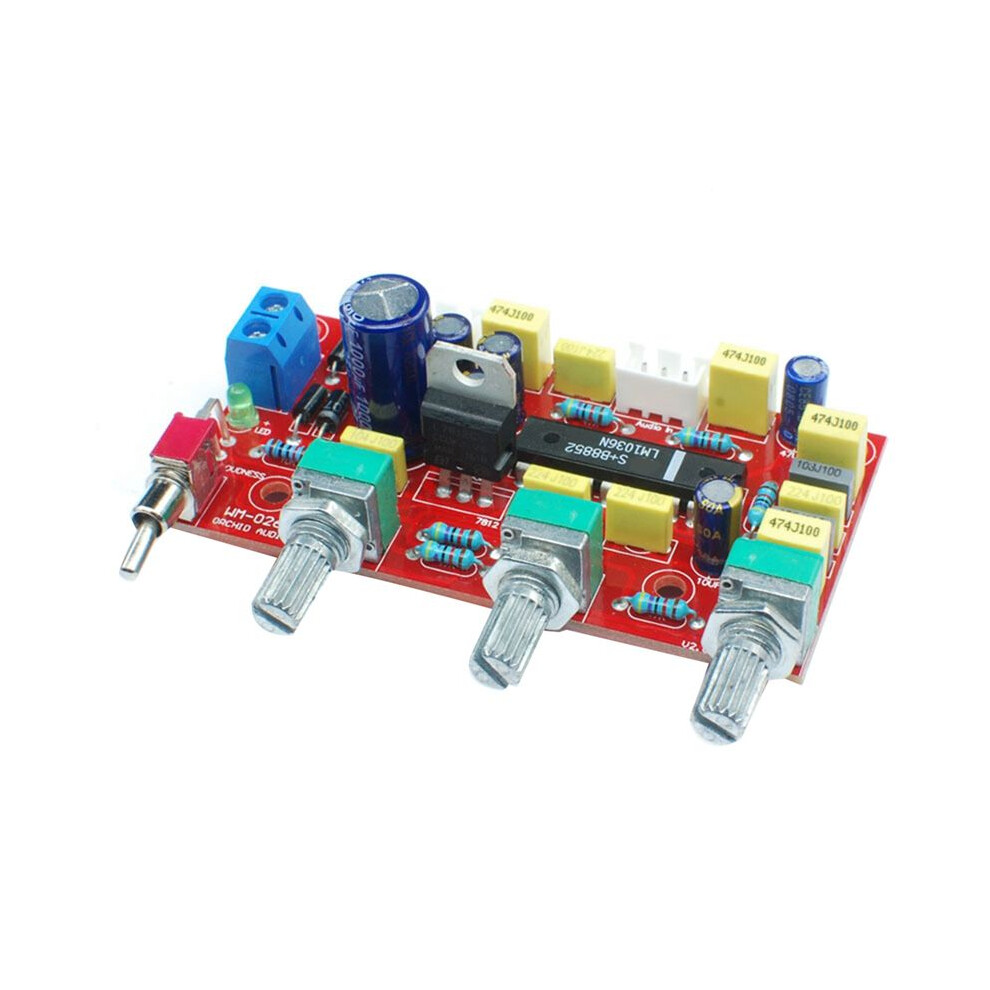 Lm1036 Op-Amp Hifi Pre Amplifier Preamplifier Volume Tone Treble Bass Loudness Control Board Preamp Finished Red 4711791859130