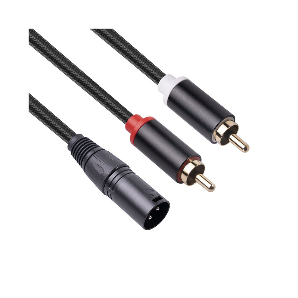 Xlr To Dual Rca Audio Cable A1 Xlr Male 3 Pin To Dual Rca Male Plug Stereo Audio Cable Amplifier Mixing Plug Av Cable 2M 4711474590145