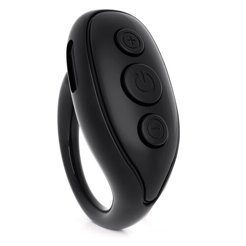 Remote Control Page Turner, Cell Phone Camera Shutter Selfie Remote,  Ring Remote for   -Black