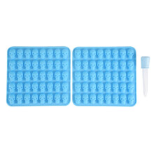 2Pcs Gummy Skull Candy Molds Silicone,Chocolate Gummy Molds with 1 Droppers Nonstick Food Grade Silicone for Candy
