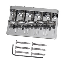 5 String Thickened Bass Saddle Bridge Pull String Plate for 5 String Electric Bass Guitar Accessories Silver