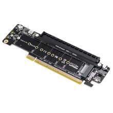 Carte D'Extension D'Extension PCIE4.0 Split PCIE X16 Vers M.2 NVME Carte Adaptateur SSD PCIE X16 Vers X8+X4+X4 Quad VROC .2 Port NVMe
