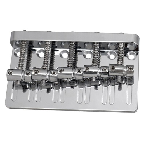 5 String Thickened Bass Saddle Bridge Pull String Plate for 5 String Electric Bass Guitar Accessories Silver 2
