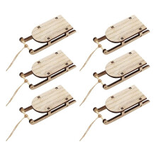 20PCS Miniature Wooden Sled Wood Ornament Tabletop Tree Ornaments Sleighs Craftssanta Decor Rustic Hanging Xmas