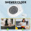 Digital Shower Clock Waterproof, Bathroom Timer Clock, Digital Kitchen Wall Clock, LCD Display, 12/24 Hour Format 7