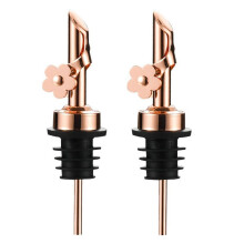 2Pack Stainless Steel Oil Pour Spouts, Replacement Bottle Pourers Oil Spout Liquor Pourers Auto Flip Feature Rose Gold