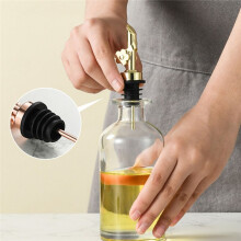 2Pack Stainless Steel Oil Pour Spouts, Replacement Bottle Pourers Oil Spout Liquor Pourers Auto Flip Feature Rose Gold