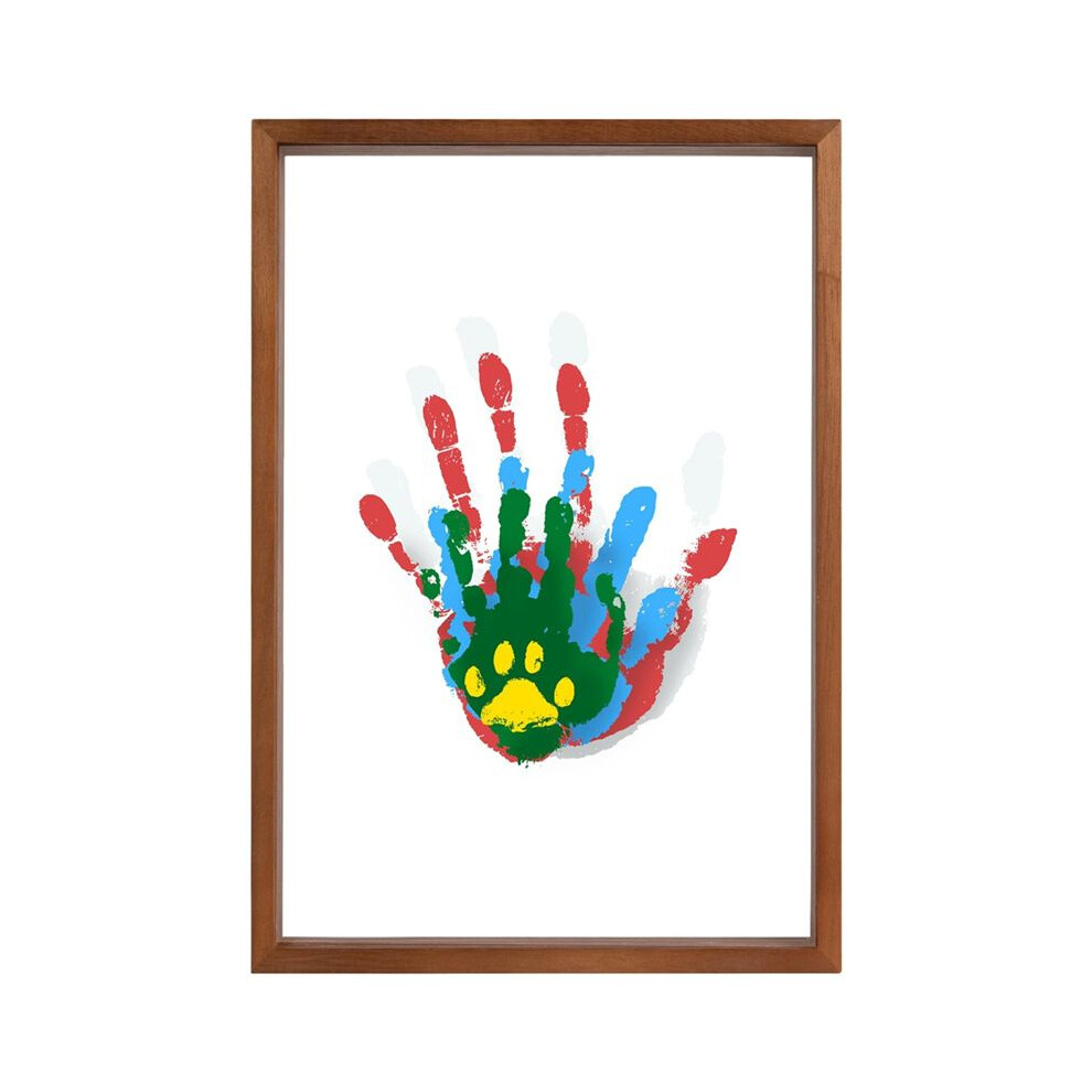 Tauoh Clear Family Handprint Kit - Gifts For New Parents Create Lasting Diy Crafts Keepsake Wooden Frame Includes Paint Color