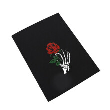 3D Halloween-Wenskaart Festivalfeestuitnodiging Vakantiebriefkaart Cadeau Skeletschedel Rose Horror-Wenskaart
