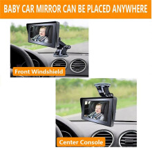 Baby-Autocamera, Achteruitkijkspiegel voor Baby-Auto'S, 4,3 Inch Baby-Automonitor, Achteruitkijkspiegelcamera voor Baby-Autostoeltje, Baby Observeren