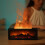 Eldstad Flame Luftfuktare Sovrum Varaktig Doft Maskin Simulerad Flame Aromaterapi Maskin Svart 8
