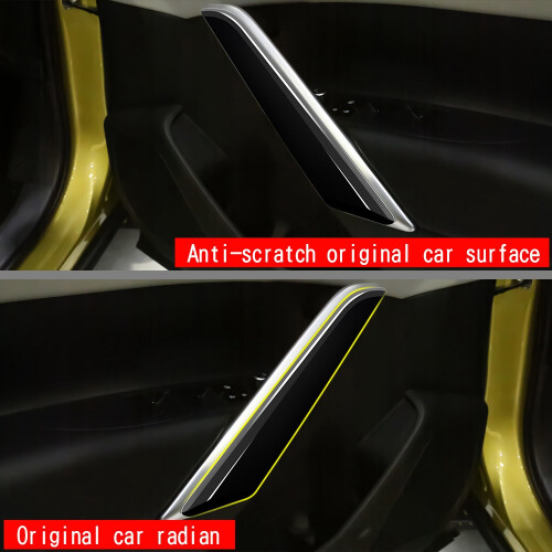 2Pcs Glossy Black Car Inner Door Handle Trim Pull Grab Panel Handle Cover for    2021 2022 RHD 1
