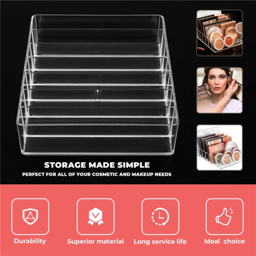 Makeup Organizer, Compact Makeup Palette Organize, 7 Sections Cosmetics Storage Box for Bathroom Countertops, Vanities 1