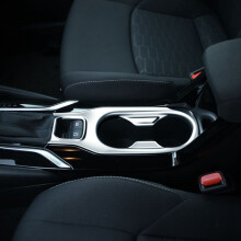 Car Silver Center Console Water Cup Holder Decoration Cover Trim Stickers for 2021 2022 RHD