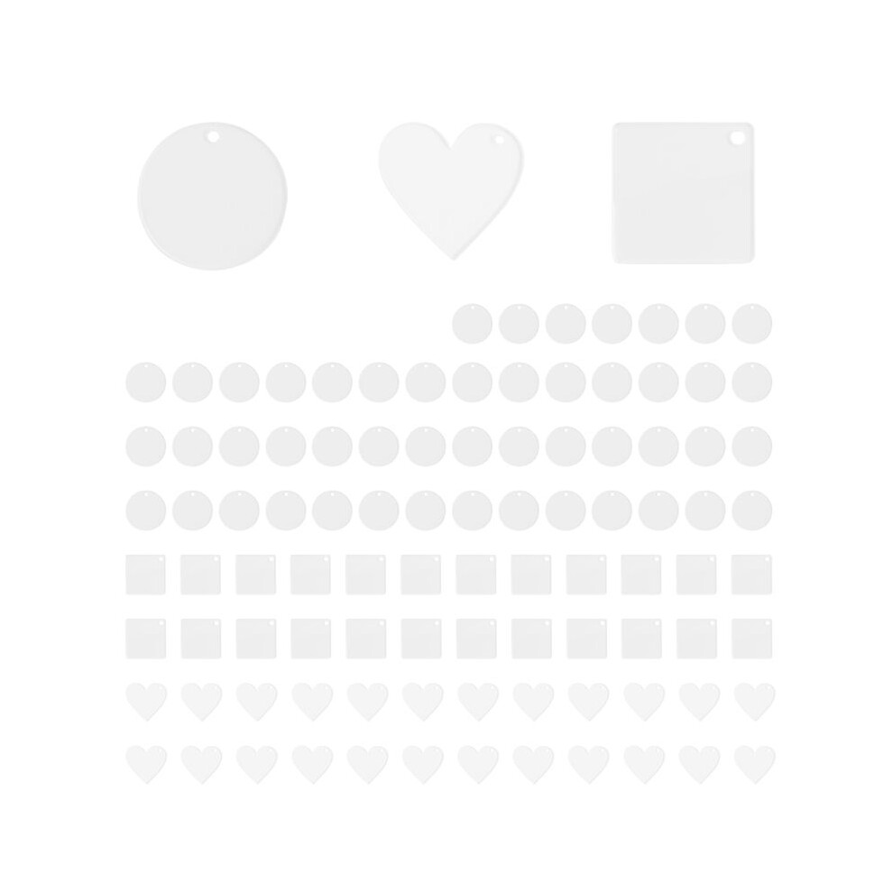 100Pcs Acrylic Keychain Blanks Decoration Crafts Round Heart-Shaped Acrylic Blanks Keychain For Diy Keychain And Tags 6033669829761