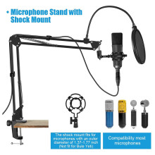 Microphone Stand,Adjustable Desk Suspension Scissor Arm Mic Boom Arm for  ,Snowball&Other Mics,Recording,Games